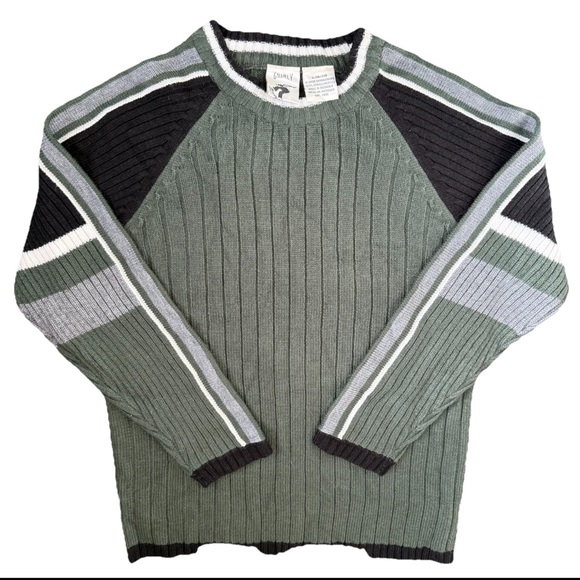 gnarly Other - Vintage Y2K Sweater Mens S Green Skater Grunge‎ Ribbed GNARLY Streetwear Unisex